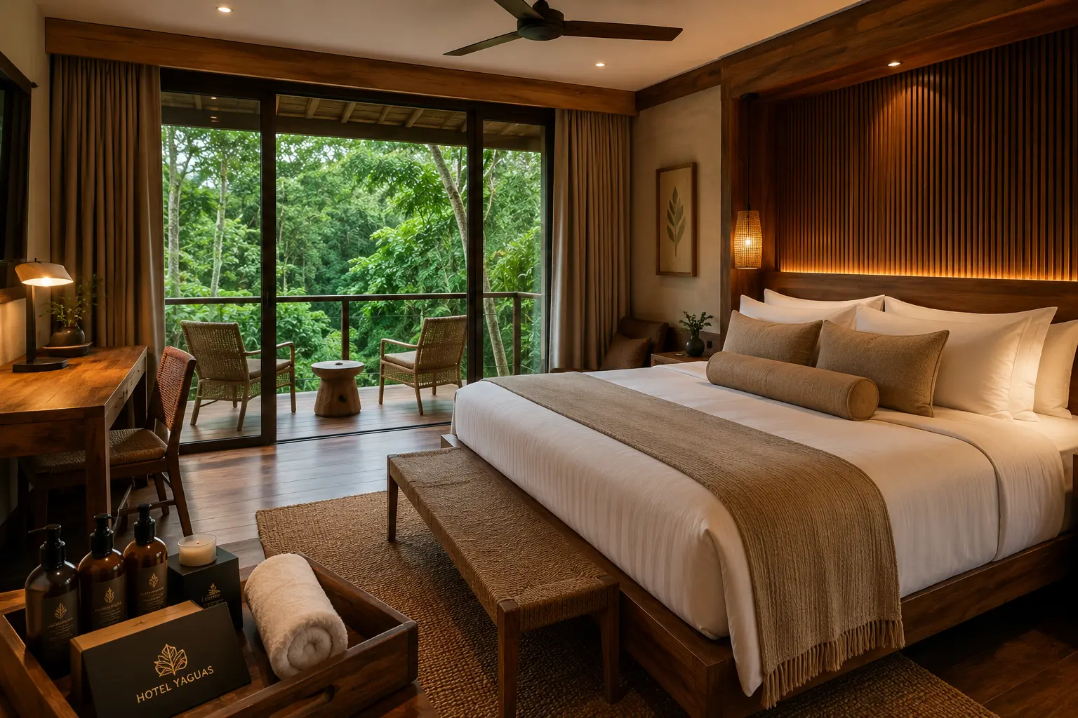 Habitación Luxe del Hotel Yaguas con amenities premium