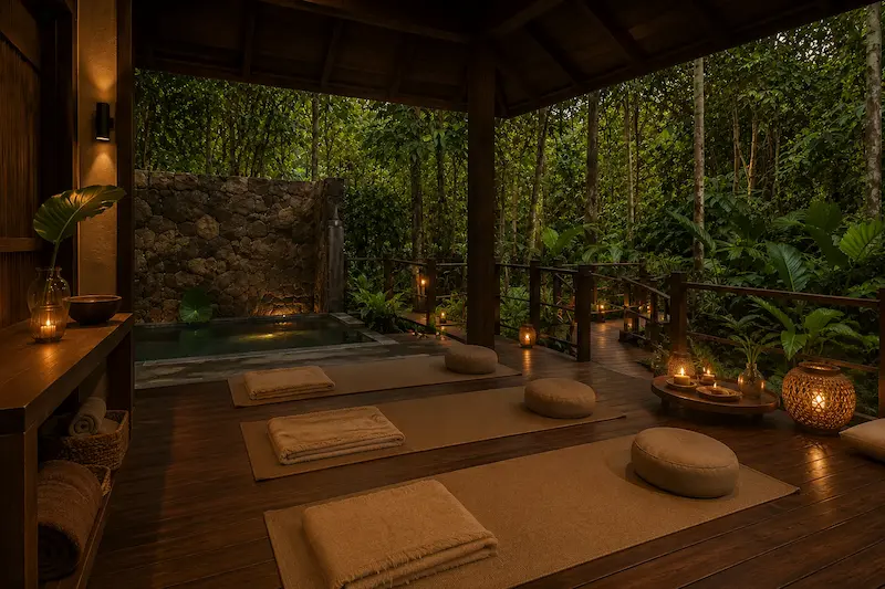 Espacio de meditación con vista a la selva misionera - Hotel Yaguas