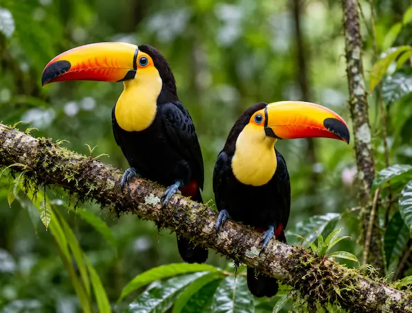 Tucán en la selva misionera, avistaje de aves en Puerto Iguazú